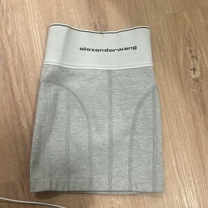 Alexander Wang Gray Mini Pencil Skirt with Ribbed Style for Casual Wear